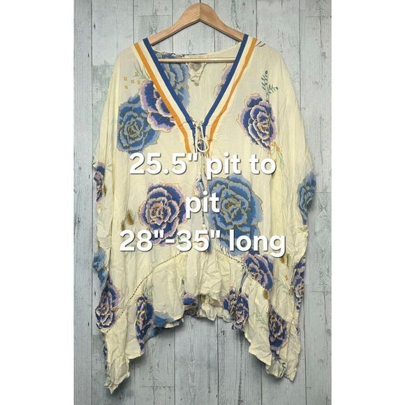 Z & L Europe Viscose Boho Bohemian Flowy Floral Festival Top O/S - Picture 2 of 9